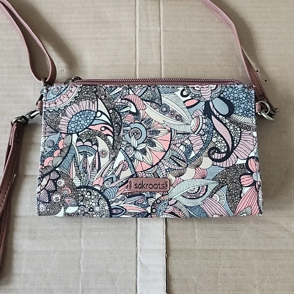 Sakroots brown floral crossbody purse - Picture 2 of 8